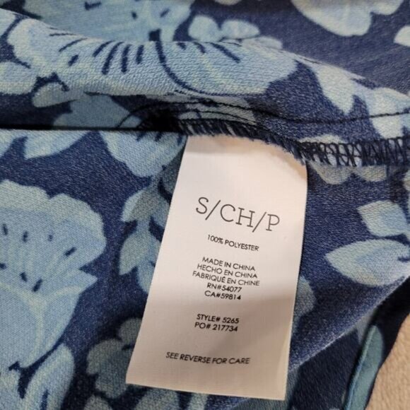 Cabi Java Blue Floral Drawstring Dress - Size Small - Picture 7 of 10